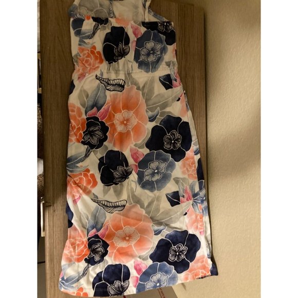 Gymboree Floral Print Maxi Dress Pink White Blue Xtra Small 4 Sleeveless Long - Picture 2 of 3